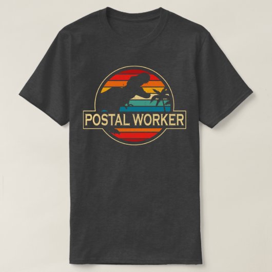 郵便労働者の恐竜 Tシャツ (デザイン正面)