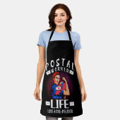 郵便労働者生命郵便サービス書記ライブ愛 エプロン (着用した状態)