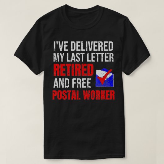 郵便労働者退職郵便郵便人郵便退職者 Tシャツ (デザイン正面)
