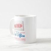 郵便労働者退職郵便配達人おもしろマグカップ コーヒーマグカップ (正面左)