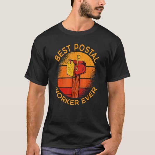郵便労最高の働者Ever Mail Courier Mailman Postm Tシャツ (正面)