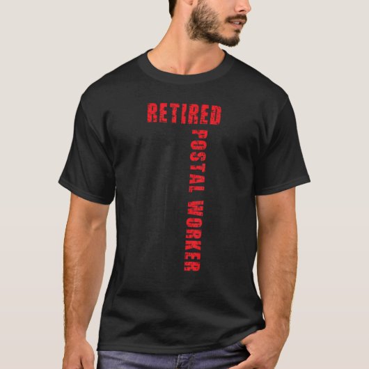 郵便労退職した働米国国旗の郵便配達員の退職 Tシャツ (正面)