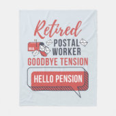郵便労退職した働者さよなら引退退職 フリースブランケット (正面)