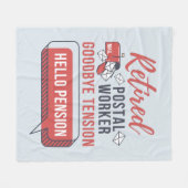 郵便労退職した働者さよなら引退退職 フリースブランケット (正面(横))