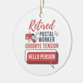 郵便労退職した働者のおもしろい退職 セラミックオーナメント (左)