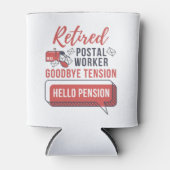 郵便労退職した働者のおもしろい退職 缶クーラー (正面)