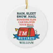 郵便労退職した働者のカスタム退職 セラミックオーナメント (正面)