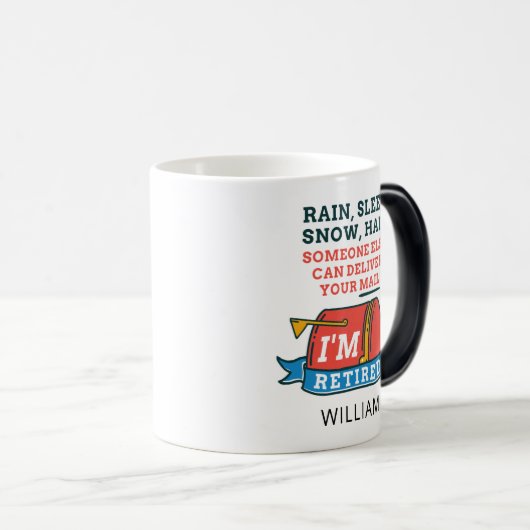 郵便労退職した働者のカスタム郵便配達人パーソナライズされた モーフィングマグカップ (正面右)