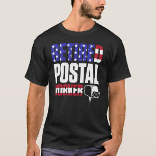 郵便労退職した働者の米国国旗の郵便配達員の退職 Tシャツ