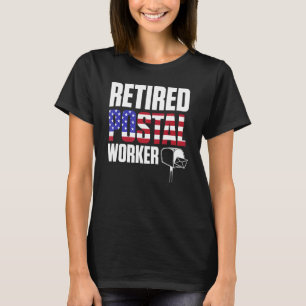 郵便労退職した働者の米国国旗の郵便配達員の退職 Tシャツ