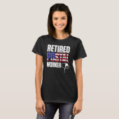 郵便労退職した働者の米国国旗の郵便配達員の退職 Tシャツ (正面フル)