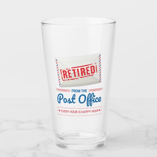 郵便労退職した働者の退職おもしろい タンブラーグラス (正面)