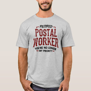郵便労退職した働者の退職おもしろい Tシャツ