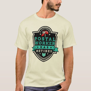郵便労退職した働者の退職おもしろい Tシャツ