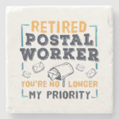 郵便労退職した働者の退職優先度 ストーンコースター (正面)