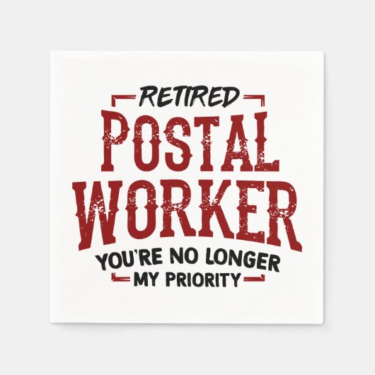郵便労退職した働者の退職陶磁器 スタンダードカクテルナプキン (正面)