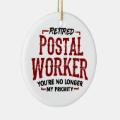 郵便労退職した働者の退職 セラミックオーナメント (右)
