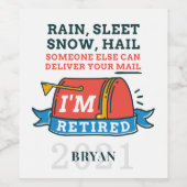 郵便労退職した働者の退職 ワインラベル (シングルラベル)