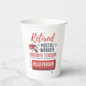 郵便労退職した働者の退職 紙コップ (裏面)