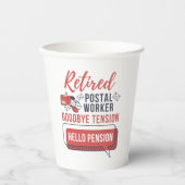 郵便労退職した働者の退職 紙コップ (正面)
