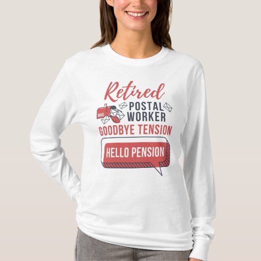 郵便労退職した働者の郵便退職ノベルティ Tシャツ (正面)