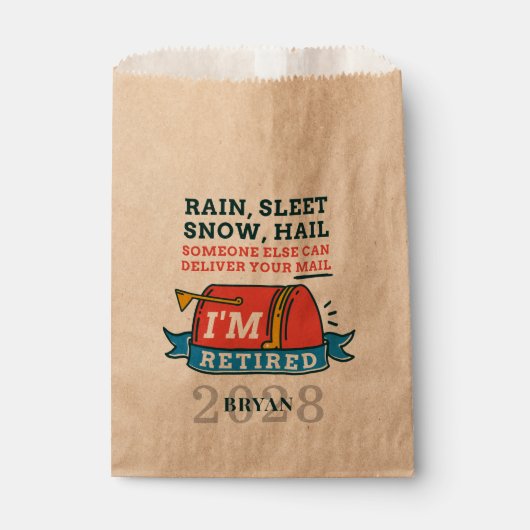 郵便労退職した働者の郵便退職パーティー フェイバーバッグ (正面)