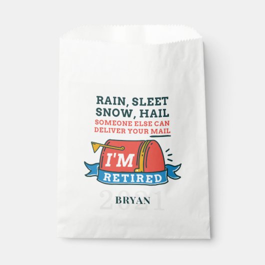 郵便労退職した働者の郵便退職パーティー フェイバーバッグ (正面)