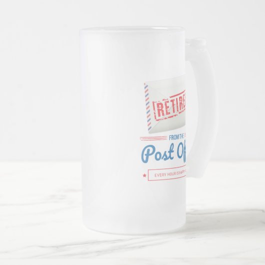 郵便労退職した働者の郵便退職パーティー フロストグラスビールジョッキ (正面右)