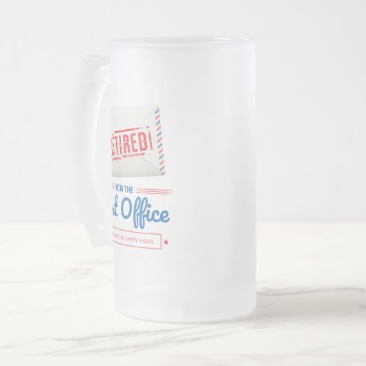 郵便労退職した働者の郵便退職パーティー フロストグラスビールジョッキ (正面左)