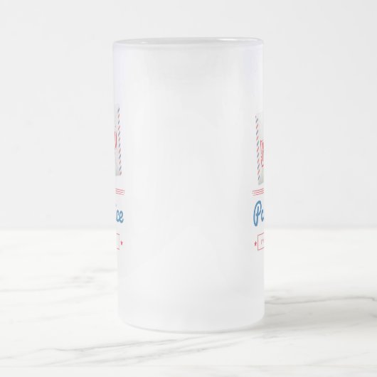 郵便労退職した働者の郵便退職パーティー フロストグラスビールジョッキ (中央)