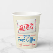 郵便労退職した働者の郵便退職パーティー 紙コップ (裏面)