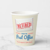 郵便労退職した働者の郵便退職パーティー 紙コップ (正面)