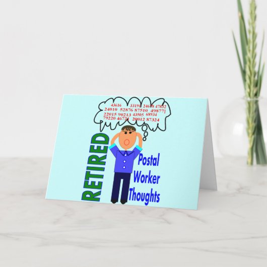 郵便労退職した働者の「考え」のおもしろい郵便番号 カード (正面)