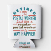 郵便労退職した働者ハッピーメーおもしろいルマン 缶クーラー (裏面)