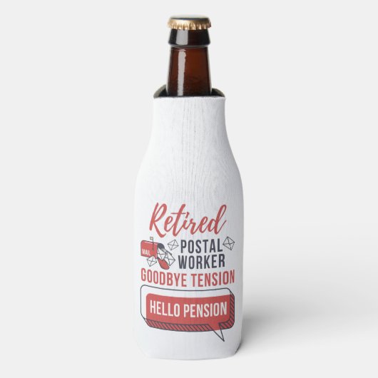 郵便労退職した働者メールパーソナライズされたマン名 ボトルクーラー (ボトル正面)