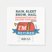 郵便労退職した働者メールマン退職カスタム スタンダードカクテルナプキン (正面)