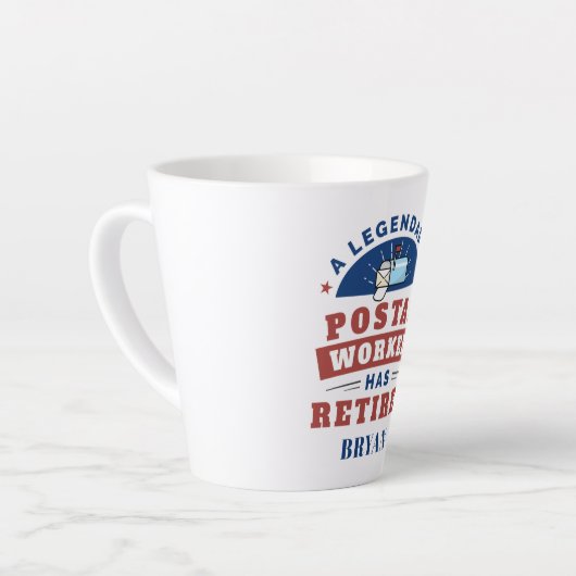 郵便労退職した働者メールマン退職記念 カフェラテマグ (左アングル)