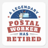 郵便労退職した働者メールマン退職記念 スクエアシール (正面)