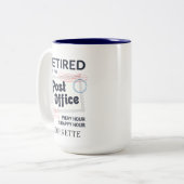 郵便労退職した働者メールマン退職金 ツートーンマグカップ (正面左)