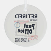 郵便労退職した働者休日退職記念 ガラスオーナメント (裏面)