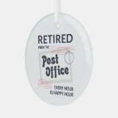 郵便労退職した働者休日退職記念 ガラスオーナメント (正面左)