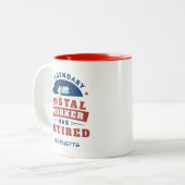 郵便労退職した働者外勤パーソナライズされた ツートーンマグカップ (正面左)