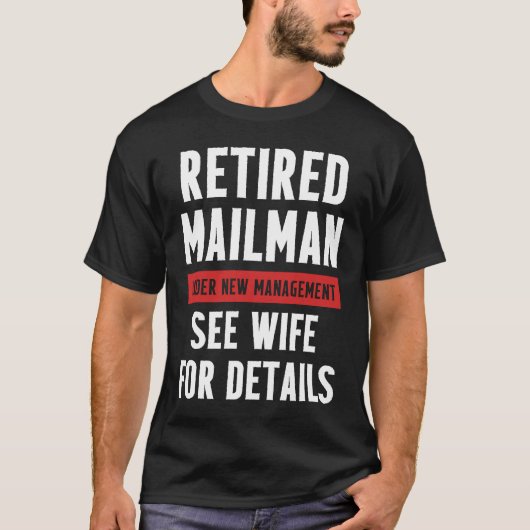 郵便労退職した働者管理妻Mailman Reti Tシャツ (正面)