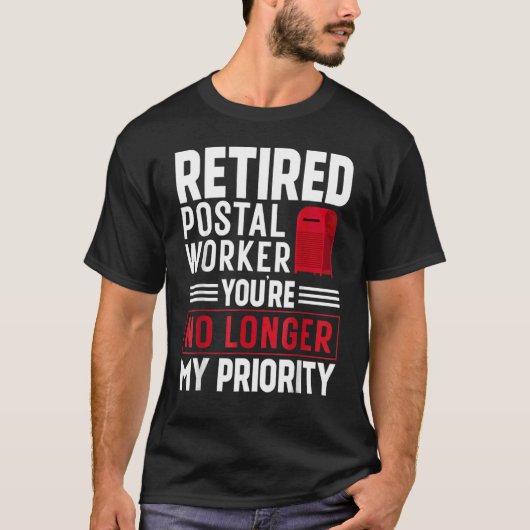 郵便労退職した働者退職パーティーあり Tシャツ (正面)