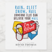 郵便労退職した働者退職パーティー郵便配達人 ワインラベル (シングルラベル)