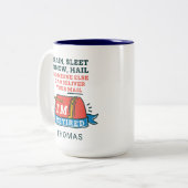 郵便労退職した働者退職パーティー ツートーンマグカップ (正面左)