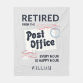 郵便労退職した働者退職メールマンおじいちゃん フリースブランケット (正面)