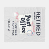 郵便労退職した働者退職メールマンおじいちゃん フリースブランケット (正面(横))