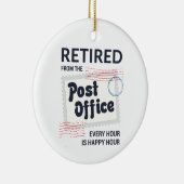 郵便労退職した働者退職郵便局者退職金保管庫 セラミックオーナメント (右)