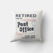 郵便労退職した働者退職郵便配達人おもしろい クッション (裏面)